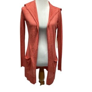 Rachel Zoe Linen Blend Hooded Cardigan Misses Size S